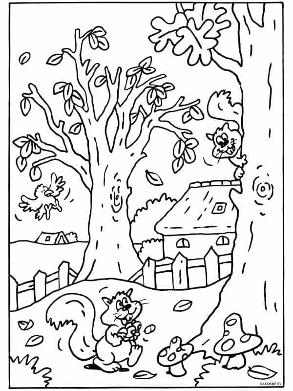 Gratis høst for barn fargelegging