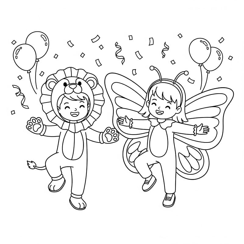 Gratis karneval utskriftbar fargelegging