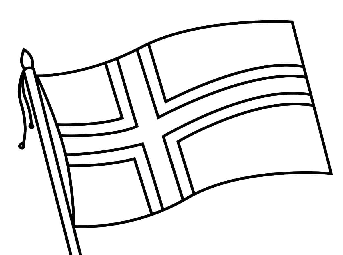 Gratis utskriftbar Norges flagg fargelegging