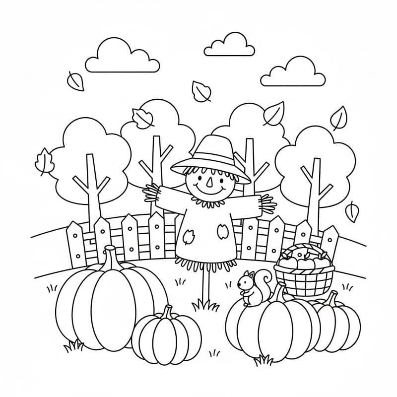 Gratis utskriftbar høst fargelegging