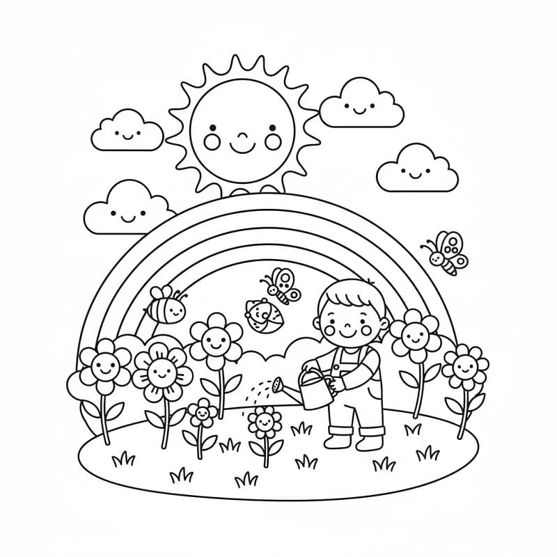 Gratis utskriftbar vår fargelegging