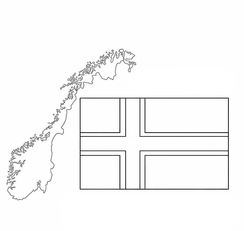 Grunnleggende Norges flagg fargelegging