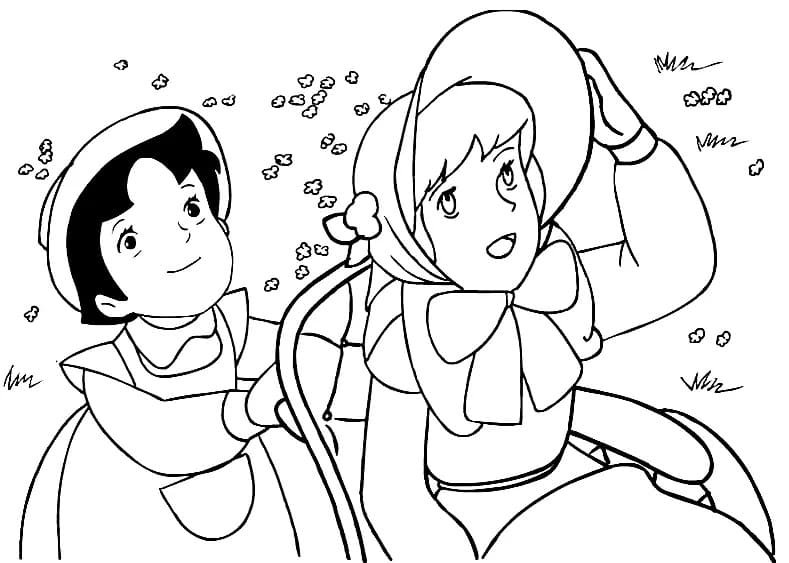 Heidi med Clara fargelegging