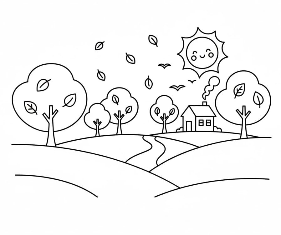 Høst for barn fargelegging