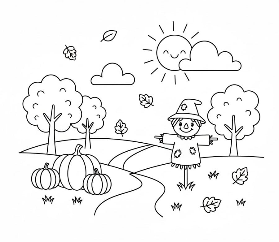 Høst utskriftbar for barn fargelegging