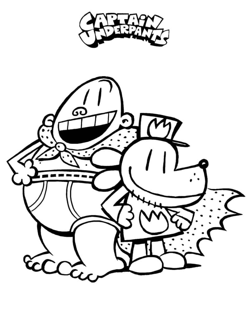 Kaptein Supertruse og Dog Man fargelegging