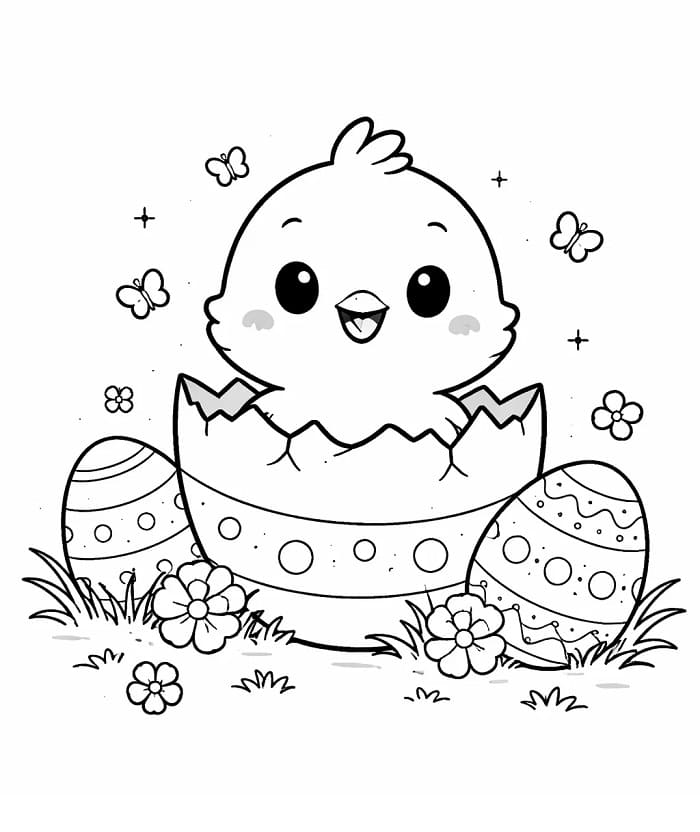 Lett Påskekylling fargelegging