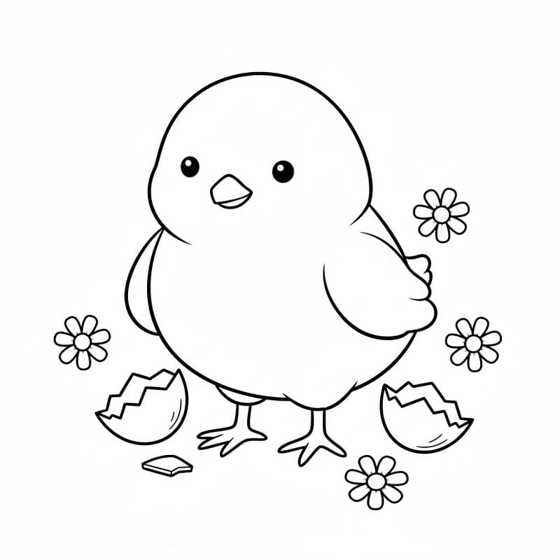 Liten Påskekylling fargelegging