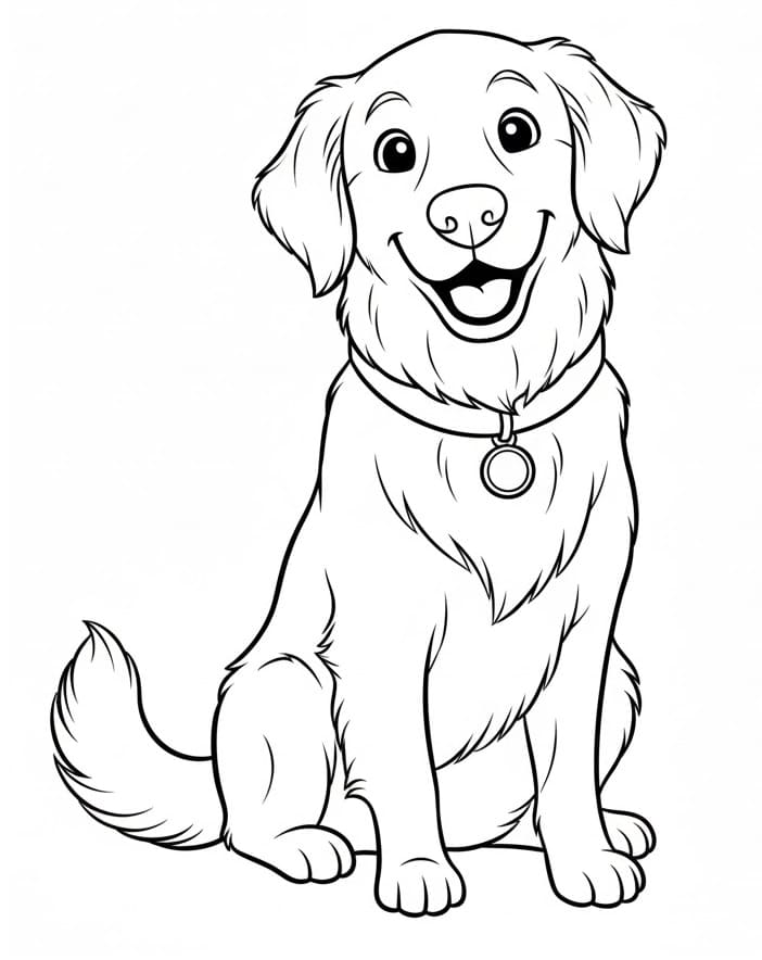 Lykkelig Golden Retriever fargelegging