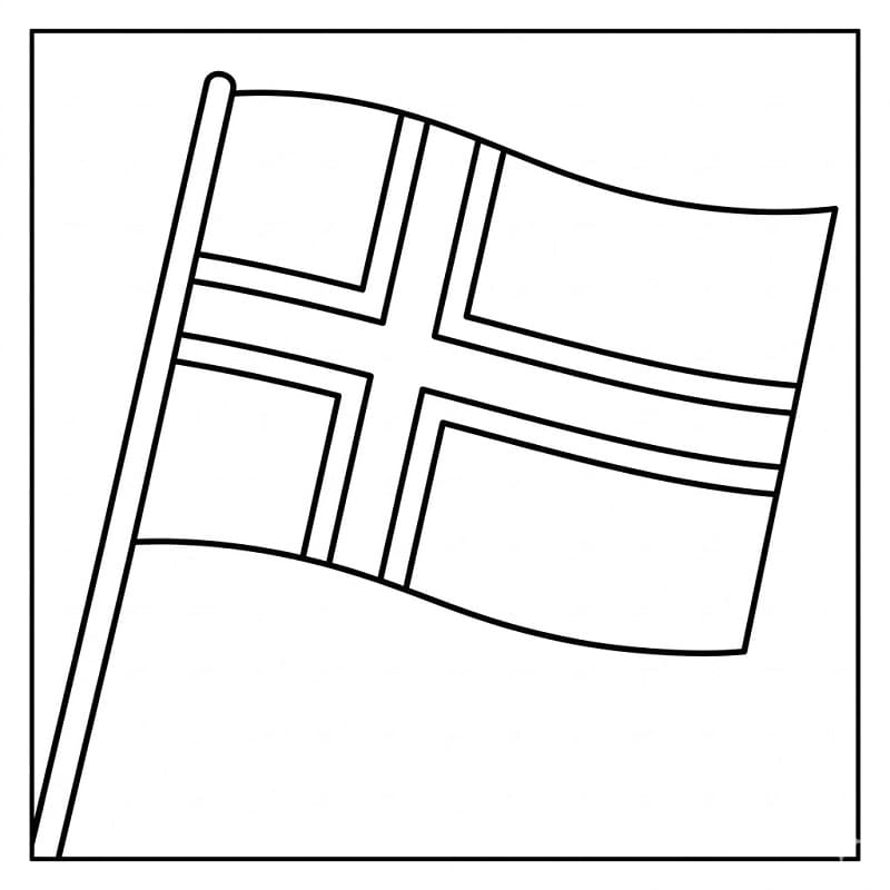 Norges flagg å skrive ut fargelegging