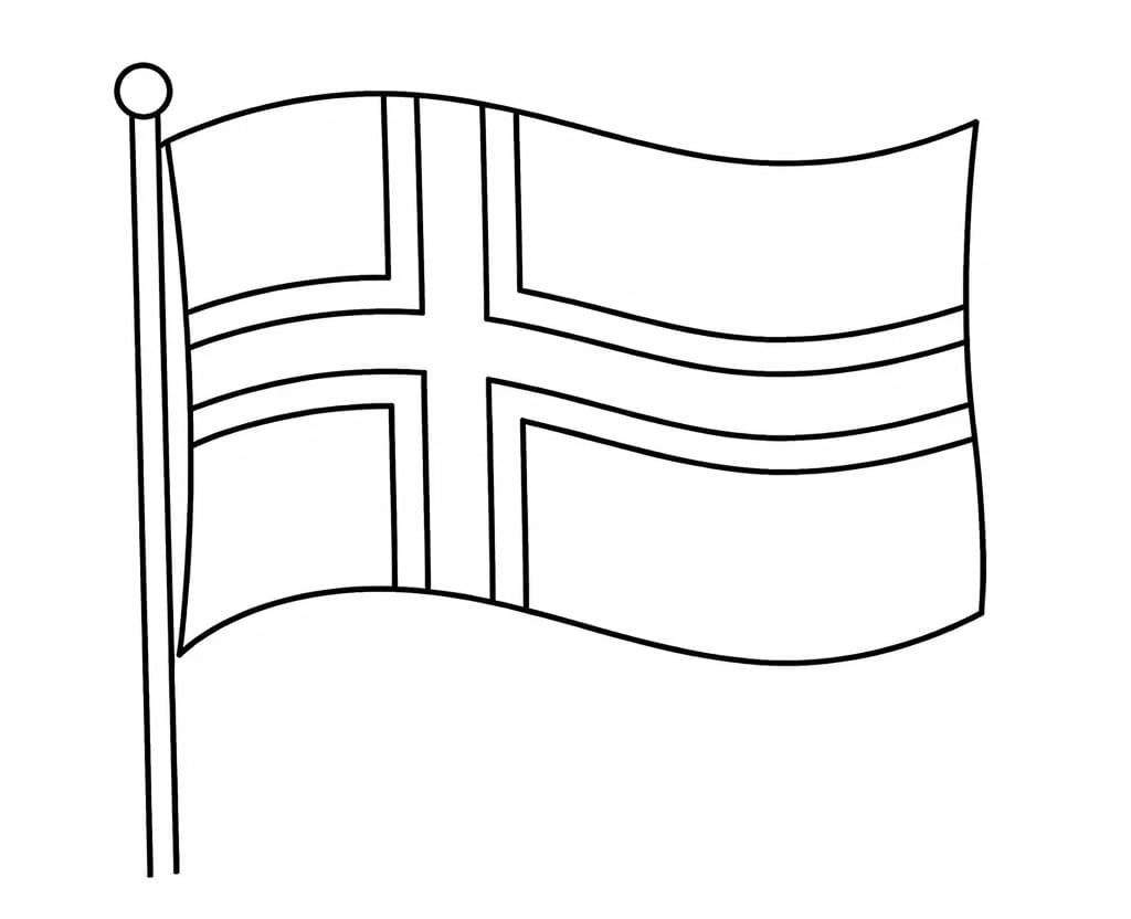 Norges flagg gratis utskriftbar fargelegging