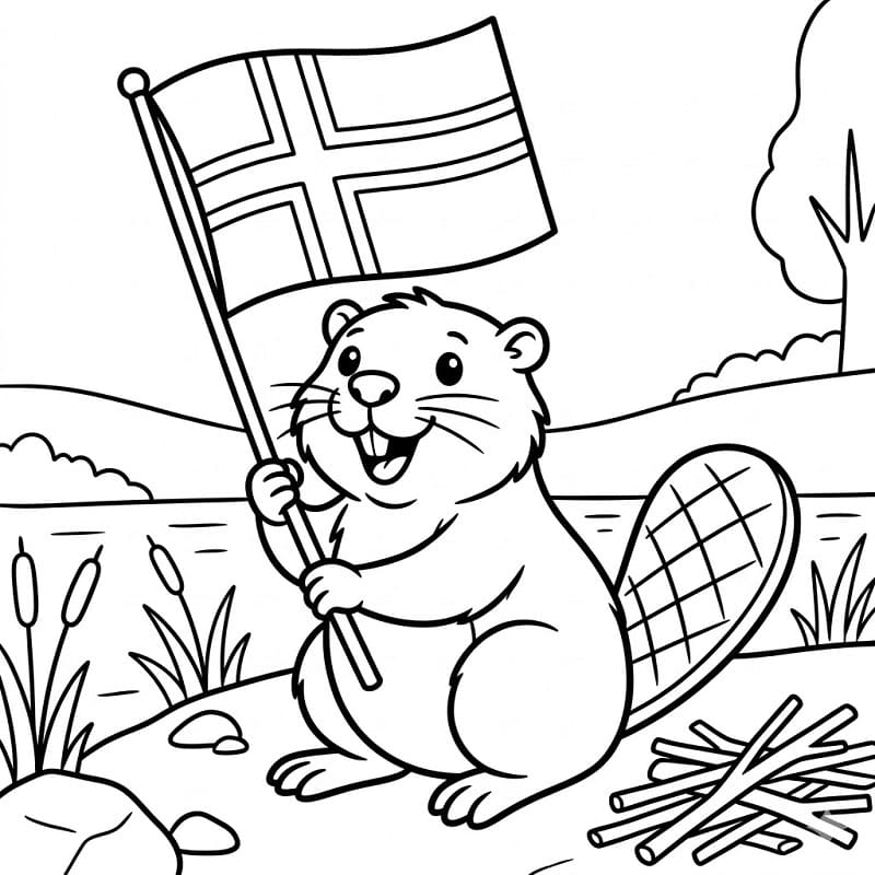 Norges flagg utskriftbar for barn fargelegging