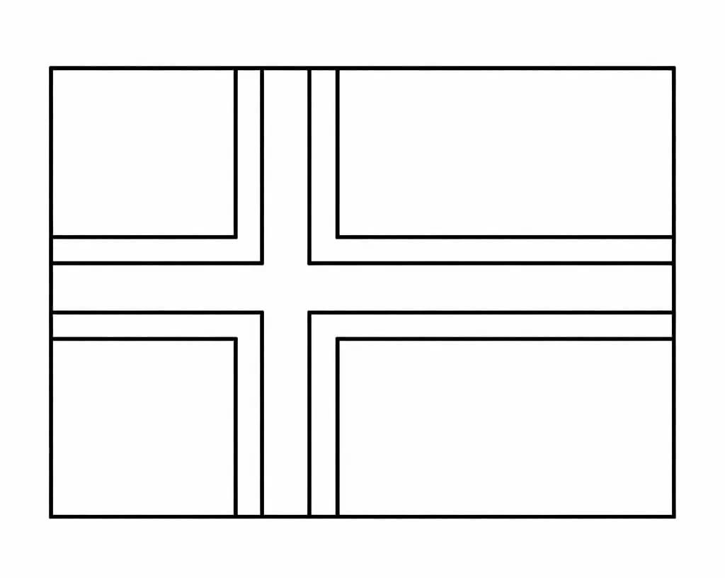 Norges flagg utskriftbar fargelegging