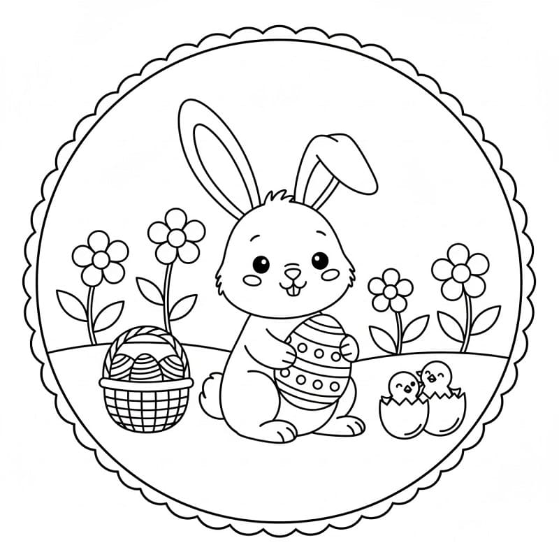 Påskehare (1) fargelegging