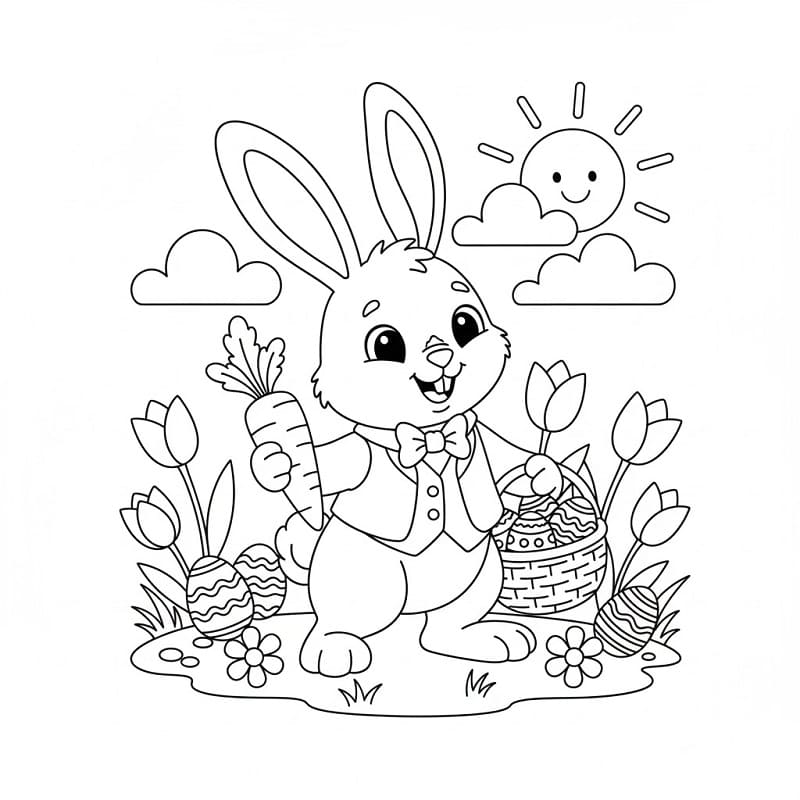 Påskehare (3) fargelegging