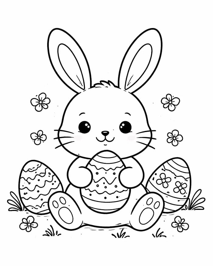 Påskeharen gratis utskriftbar fargelegging