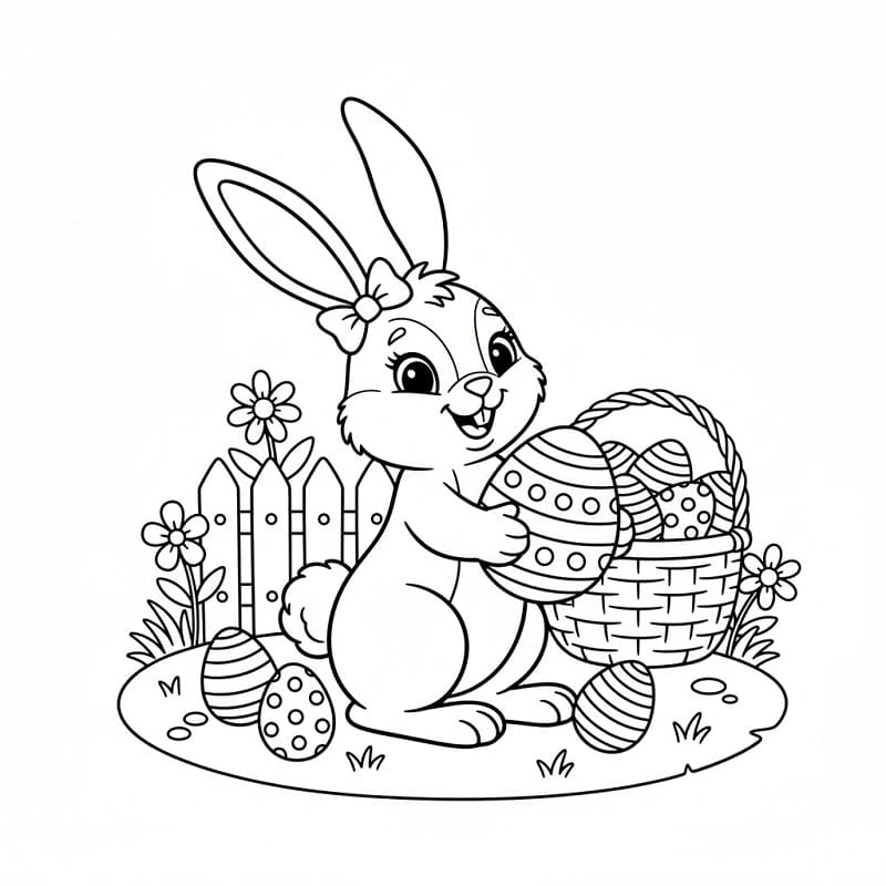 Påskeharen gratis fargelegging