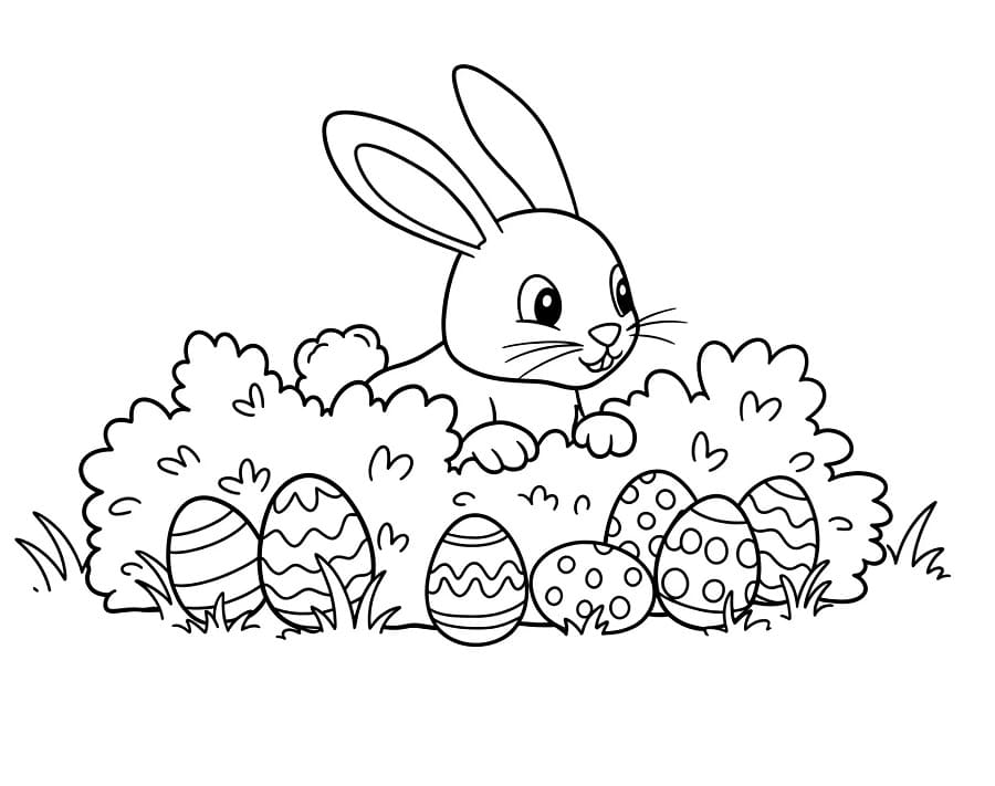 Påskeharen utskriftbar for barn fargelegging