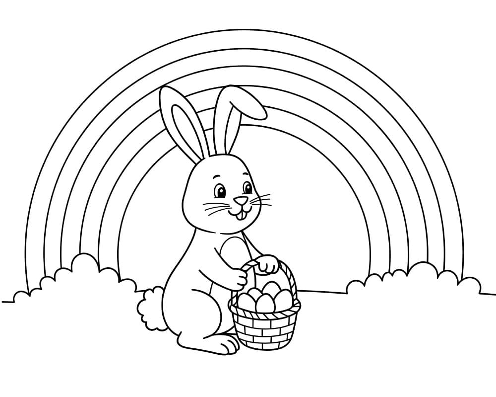 Påskeharen utskriftbart bilde fargelegging