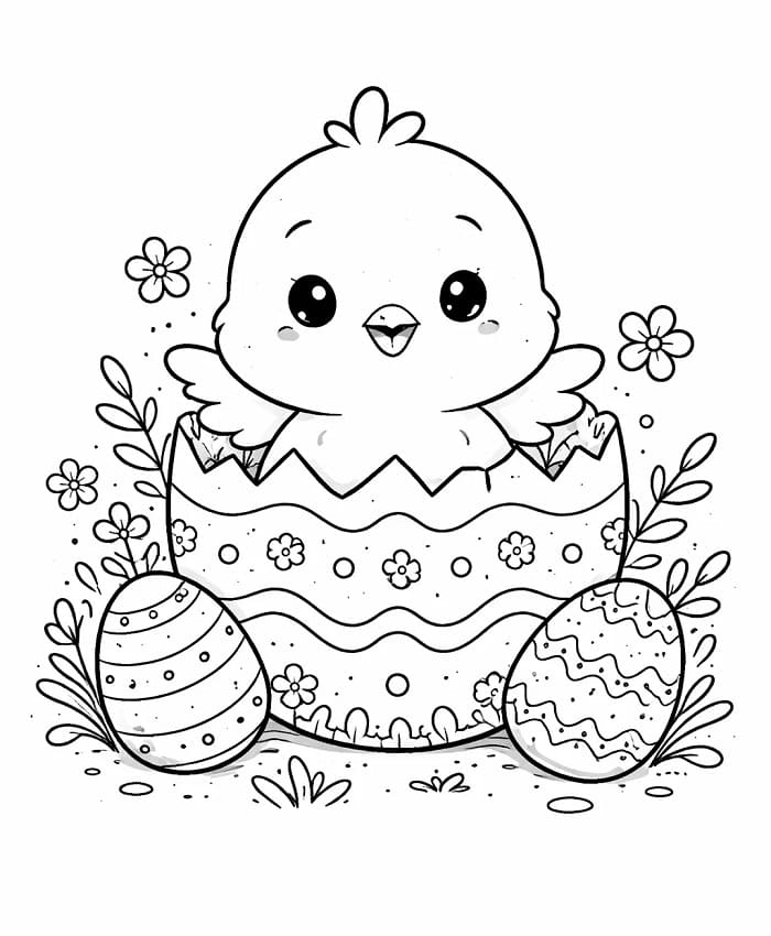 Pen Påskekylling fargelegging