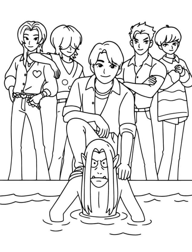 Saja Boys å skrive ut fargelegging