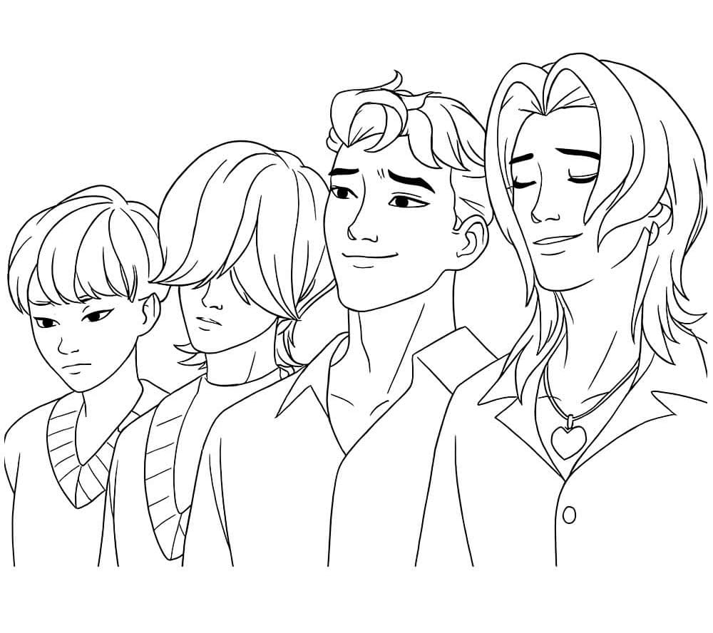 Saja Boys gratis bilde fargelegging