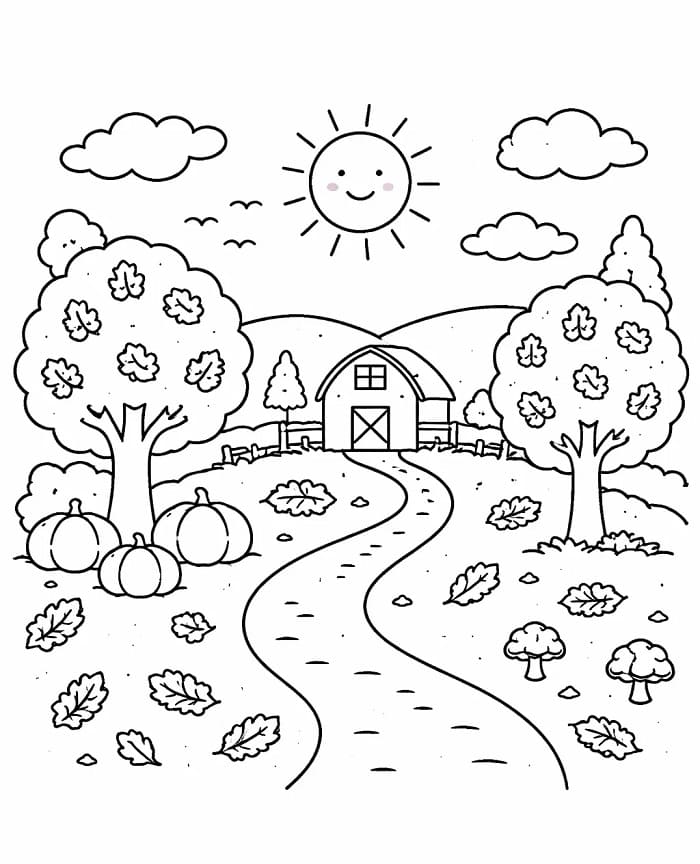 Skriv ut høst fargelegging