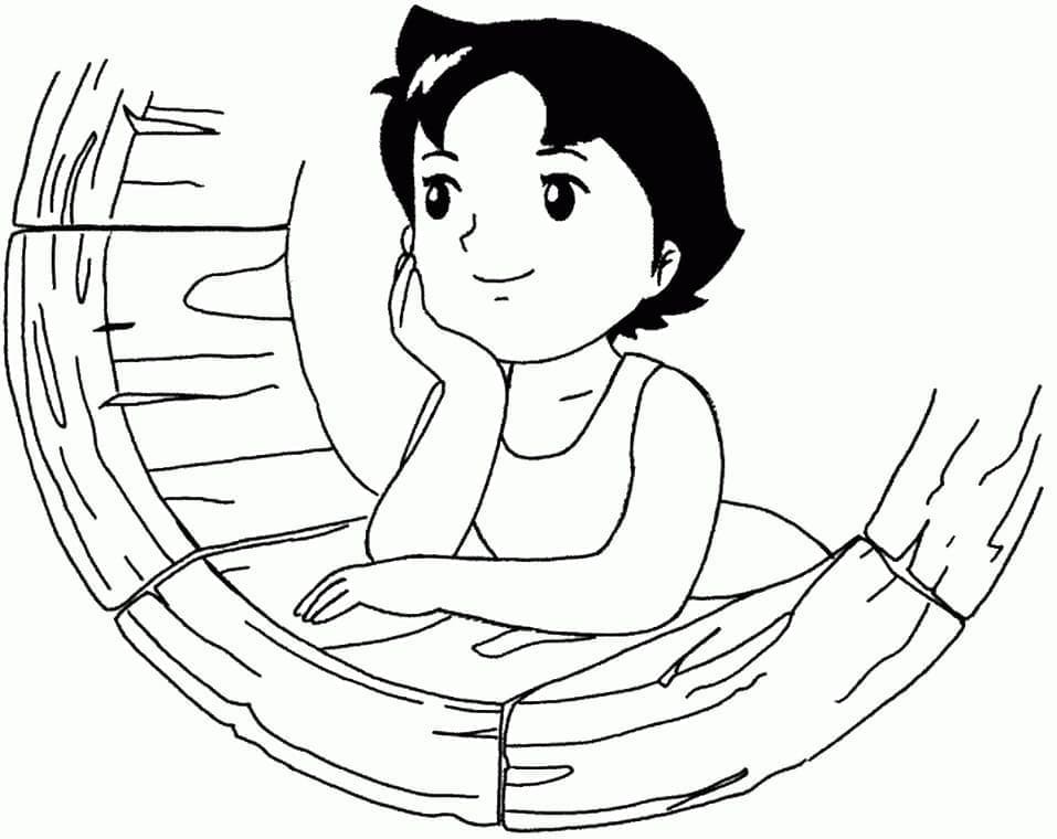 Smilende Heidi fargelegging