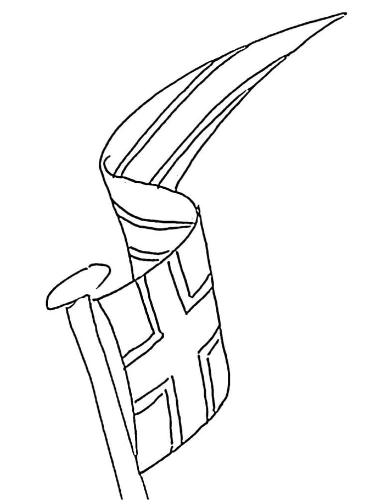 Utskriftbar Norges flagg fargelegging