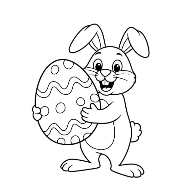 Utskriftbar Påskeharen for barn fargelegging