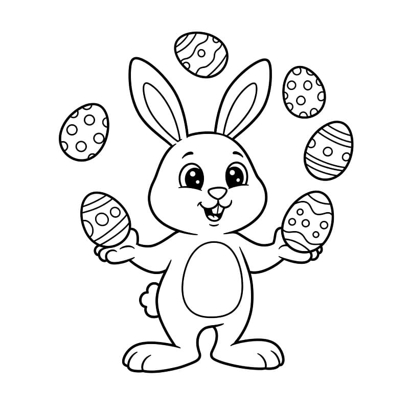 Utskriftbar gratis Påskeharen fargelegging