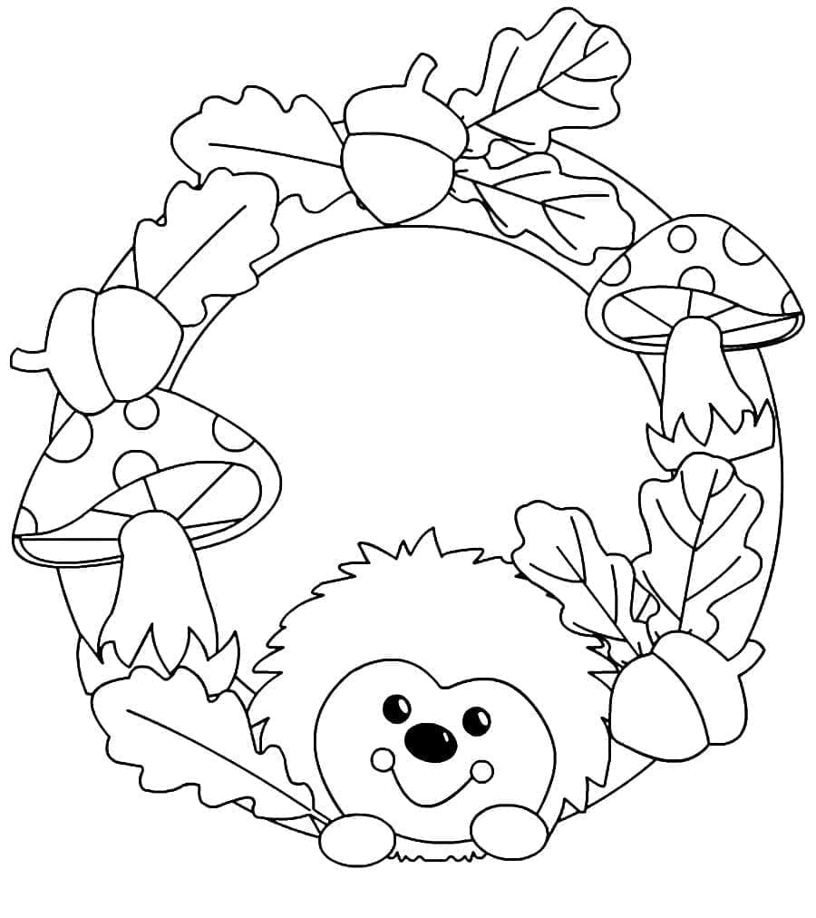 Utskriftbart bilde høst fargelegging