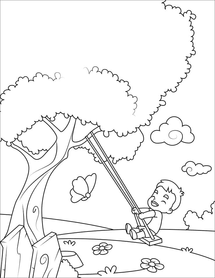 Utskriftbart bilde vår fargelegging