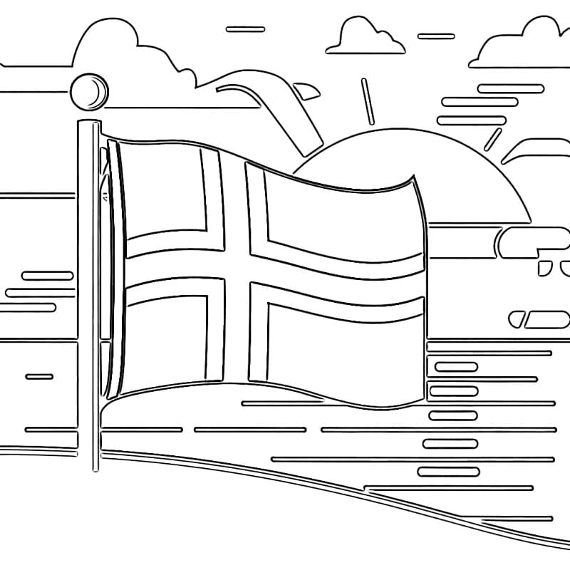 Vakker Norges flagg fargelegging