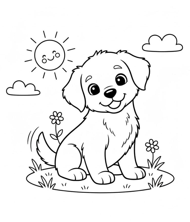 Valp Gratis Utskriftbar fargelegging