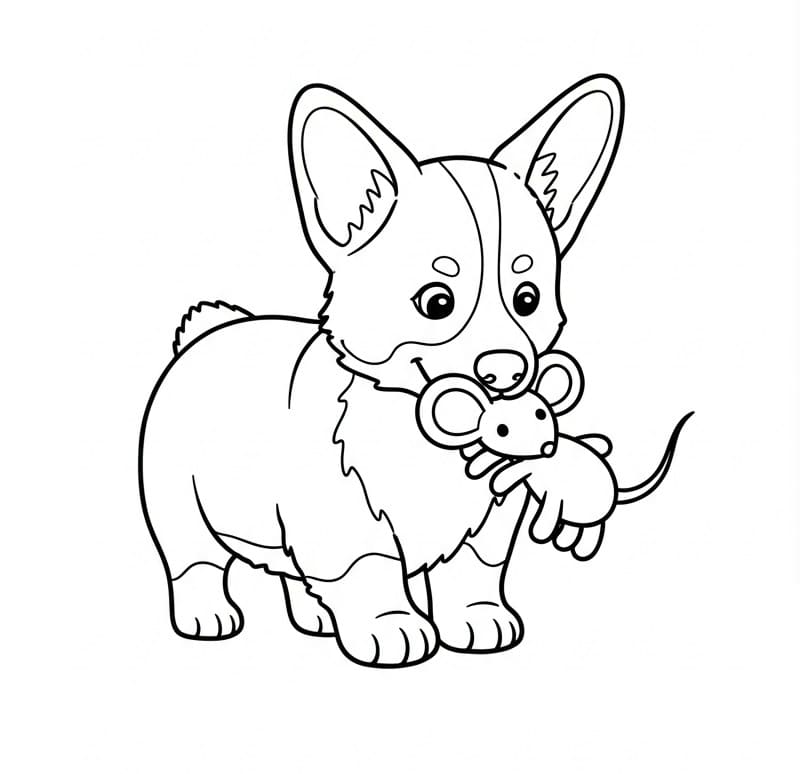 Valp Utskriftbar for Barn fargeleggingsside