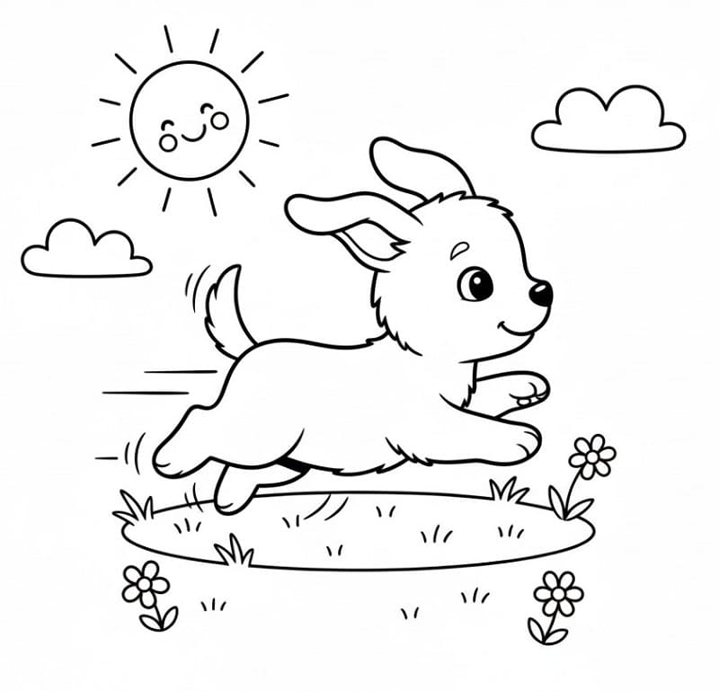 Valp Utskriftbart Bilde fargeleggingsside