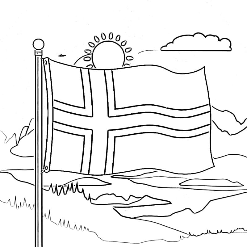 Vanlig Norges flagg fargelegging