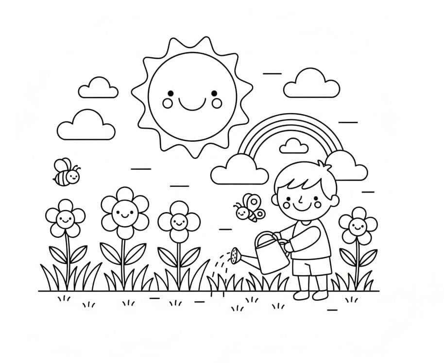 Vårdag fargelegging