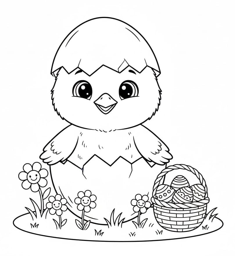 Påskekylling fargelegging