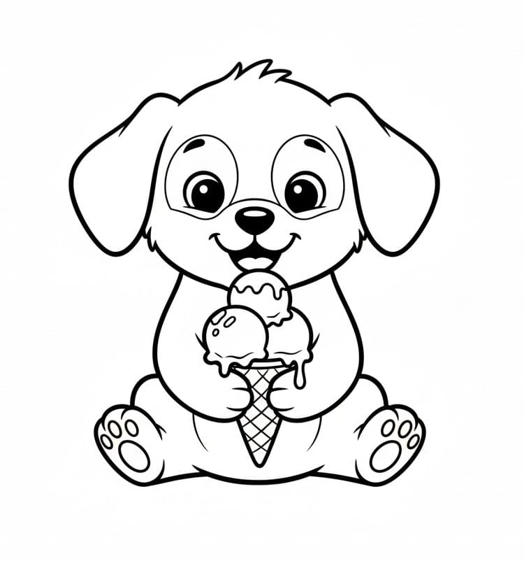 Veldig Søt Valp fargeleggingsside
