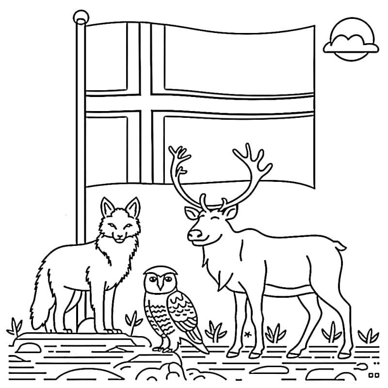 Vidunderlig Norges flagg fargelegging