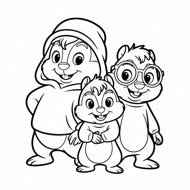 Alvin og gjengen gratis fargelegging