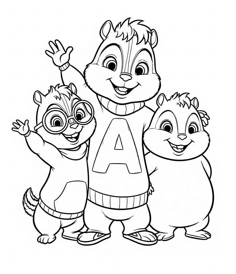 Bedårende Alvin og gjengen fargelegging