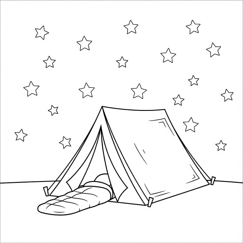 Camping å skrive ut fargelegging