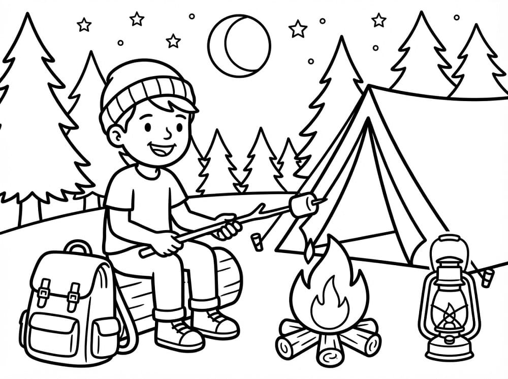 Camping gratis bilde fargelegging