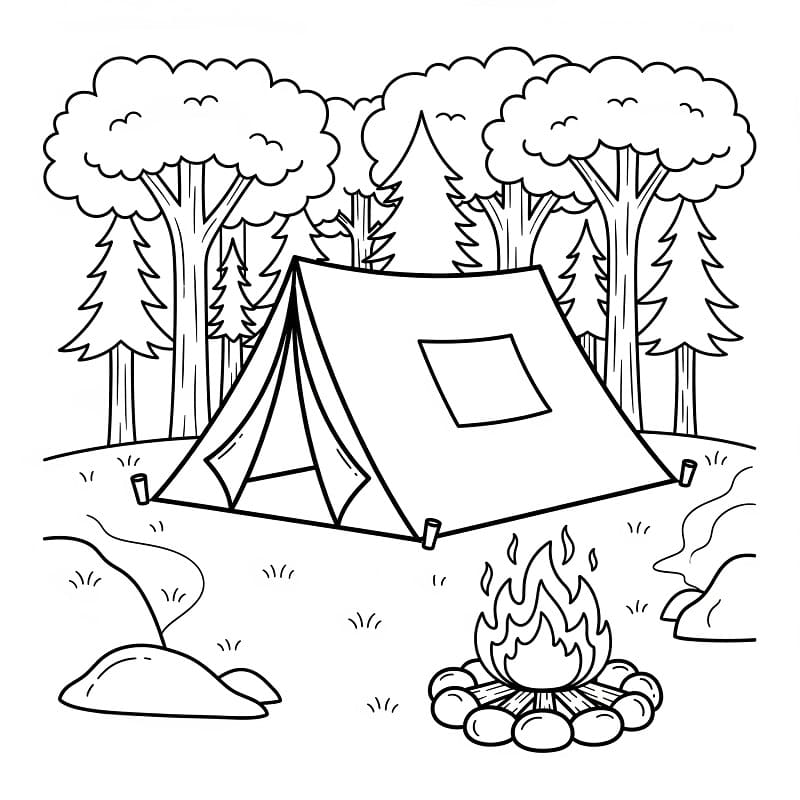 Camping om dagen fargelegging