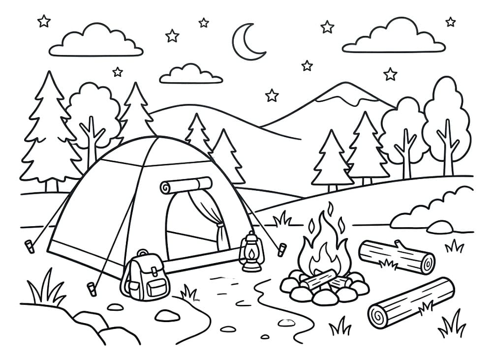 Enkel camping fargelegging