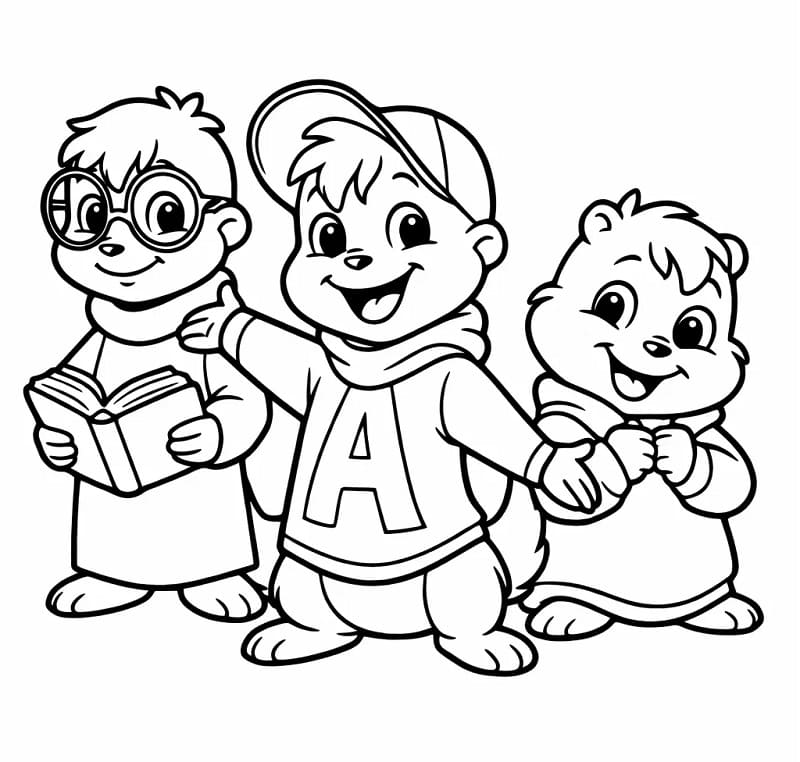 Fin Alvin og gjengen fargelegging