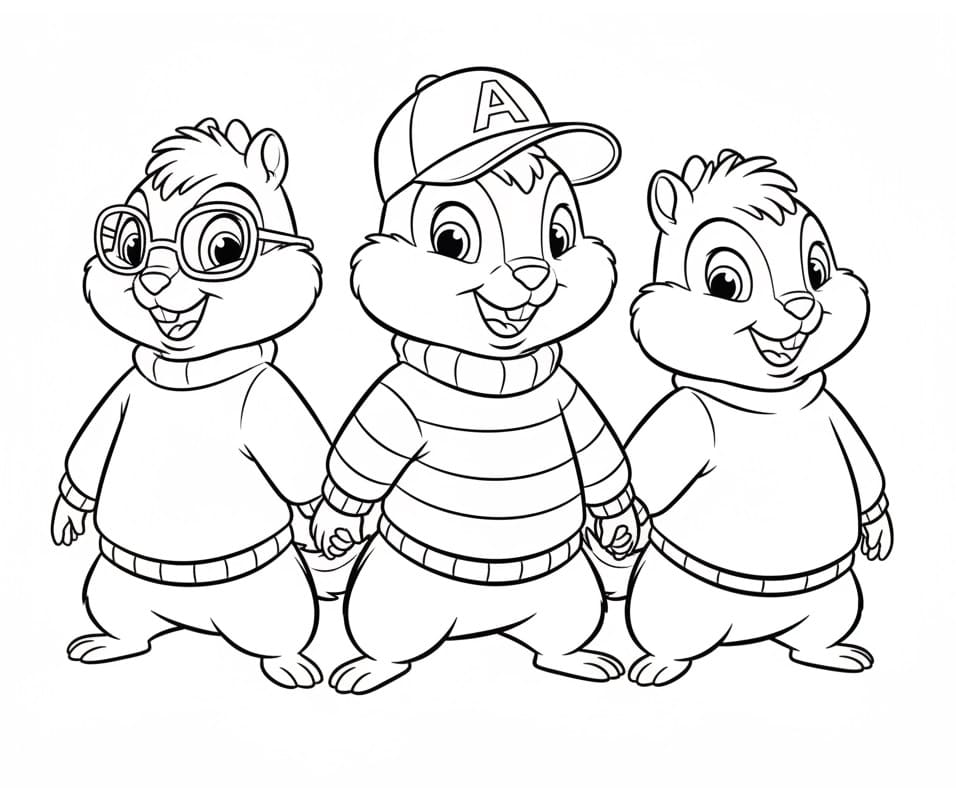 Glad Alvin og gjengen fargelegging